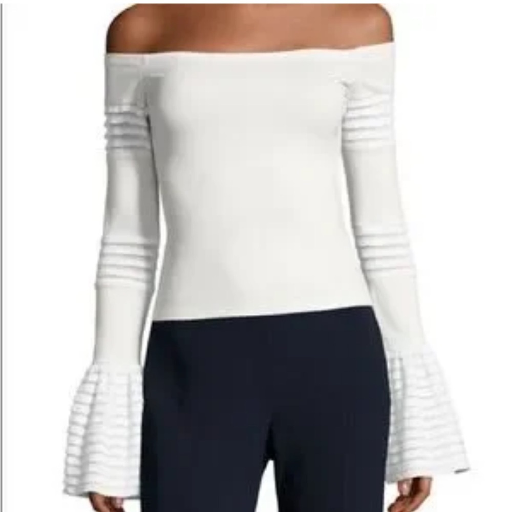 Alexis Gryffin off-the-shoulder bell-sleeve ruffle blouse - Picture 7 of 7
